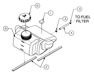 Fuel Tank Diagram and Parts List for GT2544 K015-Before-13A2D7L710 Cub Cadet Lawn Tractor